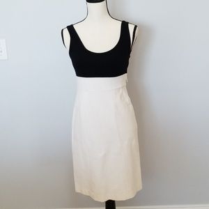 Theory colorblock black and white body con dress